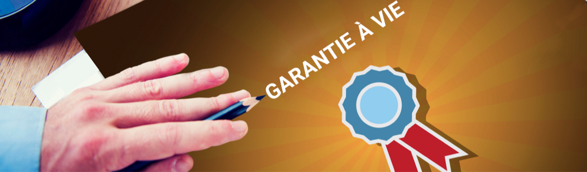 Illustration d’une garantie à vie pour des bardeaux de toiture.